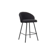 Sedia da banco JUNI – Bouclé grigio – H87 cm design contemporaneo