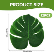 Decorazione per casa/allestimento di festa - Foglie di Monstera - Tavolo - Mattoncini - Plastica - Foglie tropicali - 12 pezzi