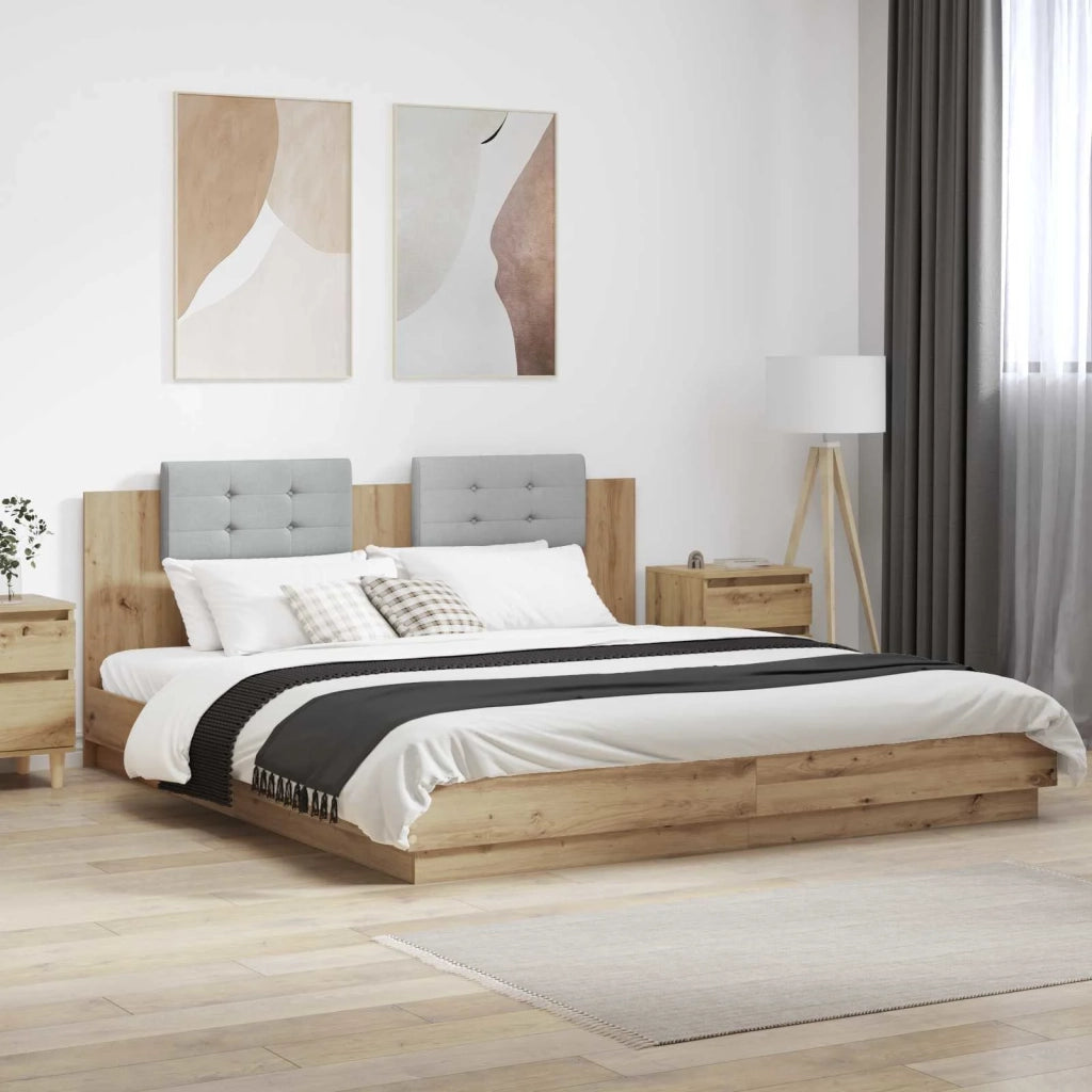 Struttura letto con testata-Giroletto Rovere artigianale 180 x 200 cm