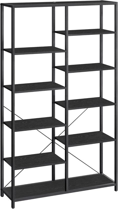 Cassa per libri e oggetti - Pannello di supporto per libri - Cassa per oggetti - Dimensioni: 100 x 30 x 170 cm - Colore: Nero.