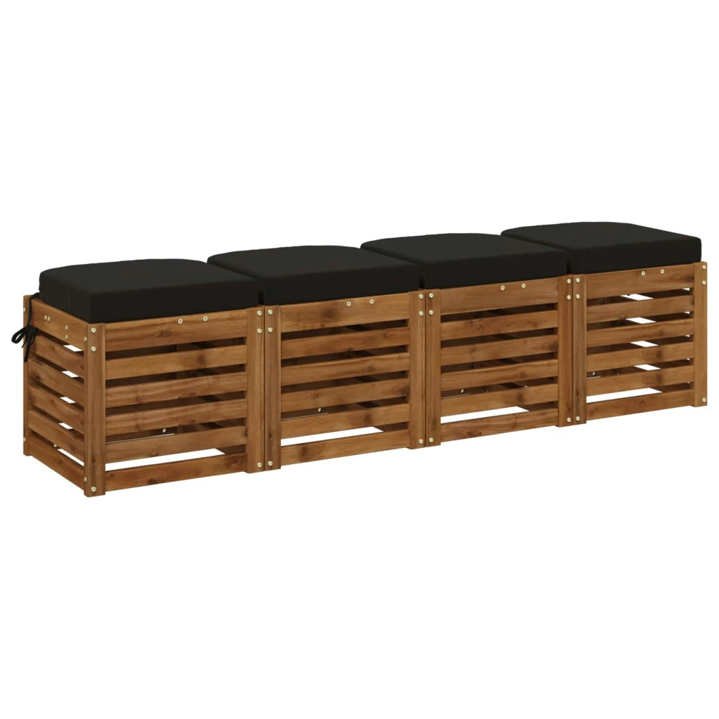 Cuscini per sedile a 4 pezzi SOEST 4 pcs 100% Poliestere Nero 945196