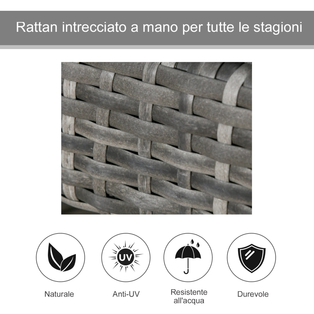 Set 2 Sdraio da Giardino con Cuscini Imbottiti Regolabili ¨C Xylo ¨C Grigio