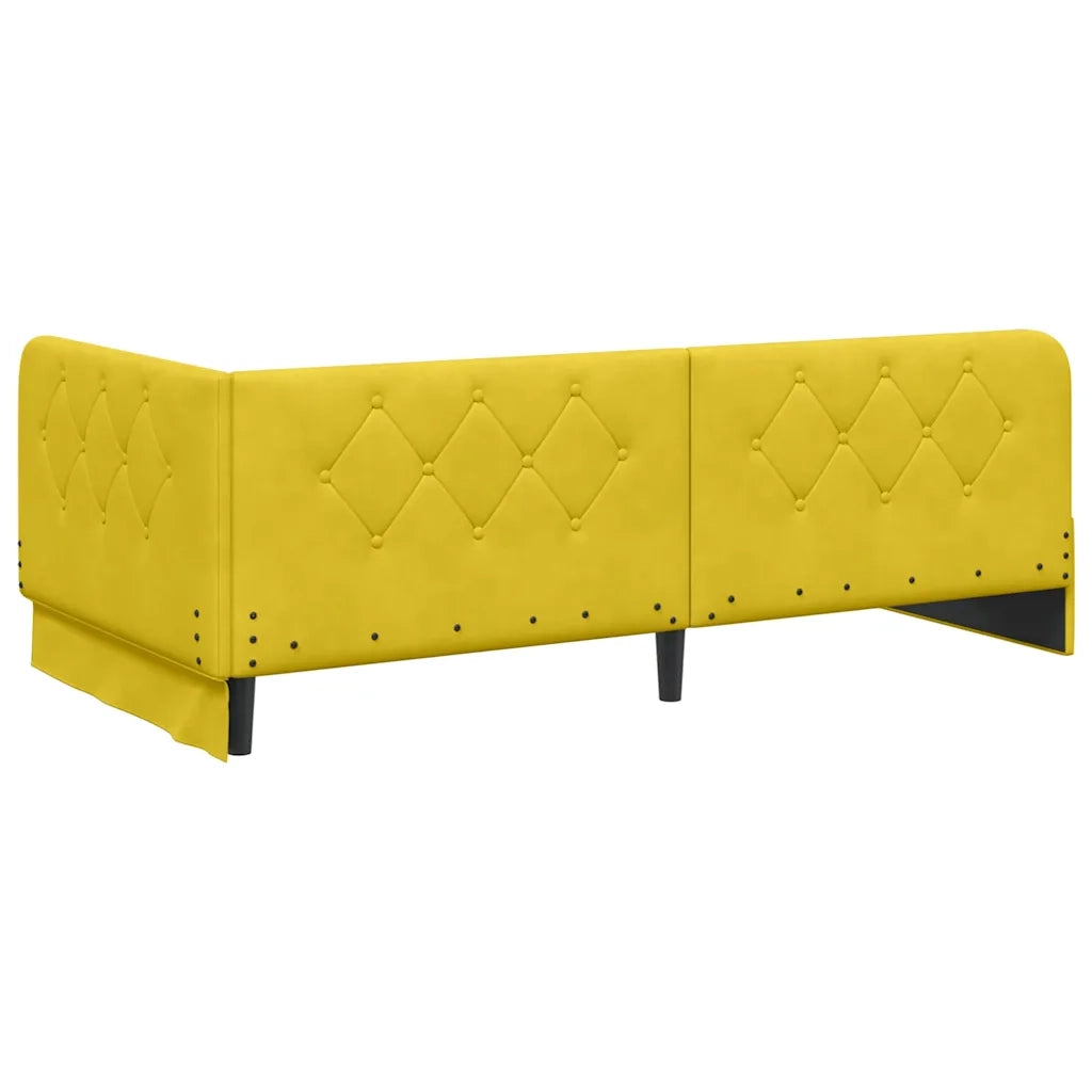 Cornice del letto ad angolo Giallo 90 x 190 cm Velluto 42016529