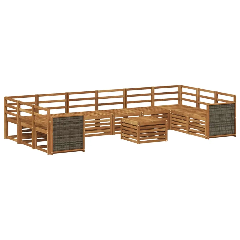 Set di divani da esterno 8 pz Naturale Legno di Acacia Massello 3384915
