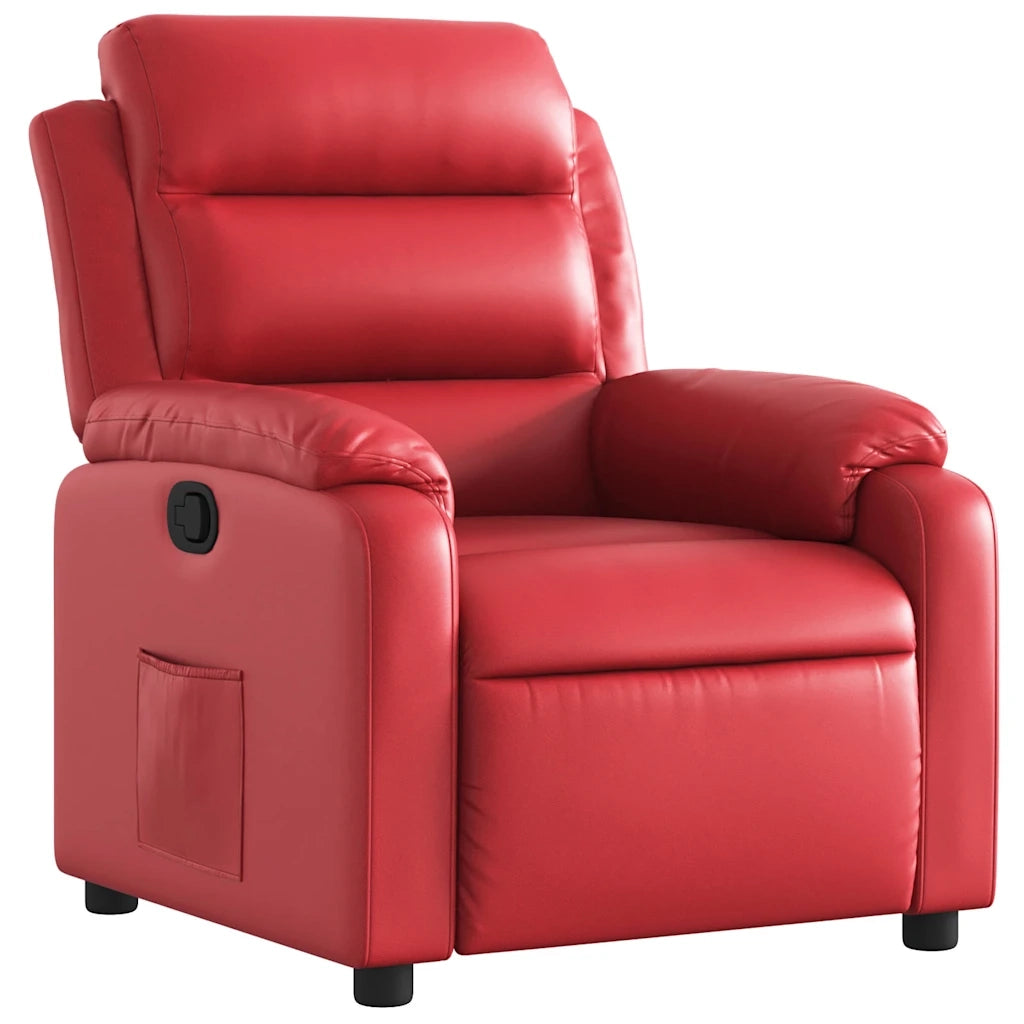 Poltrona Reclinabile Rossa in Similpelle 373491