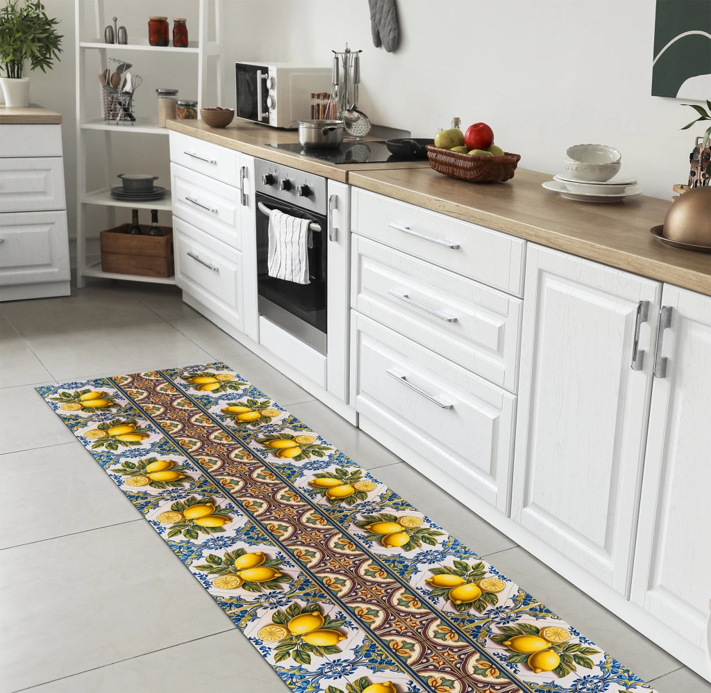 Tappeto Cucina Antiscivolo Made in Italy Passatoia Antimacchia Multiuso Corridoio Soggiorno Lavabile in Lavatrice - 50x200 - 164Lemonade