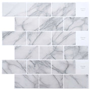 Piastrella subway 20 pcs Marmo Bianco 30 x 30 cm 42046130