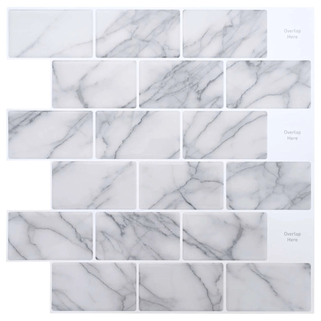 Piastrella subway 20 pcs Marmo Bianco 30 x 30 cm 42046130