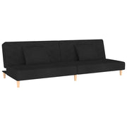 Divano letto | Sof¨¤ letto | Letto singolo a 2 Posti con 2 Cuscini Nero in Tessuto