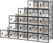 Cassettiere per scarpe - Scatole per scarpe ripiegabili - 18 pezzi - Nero