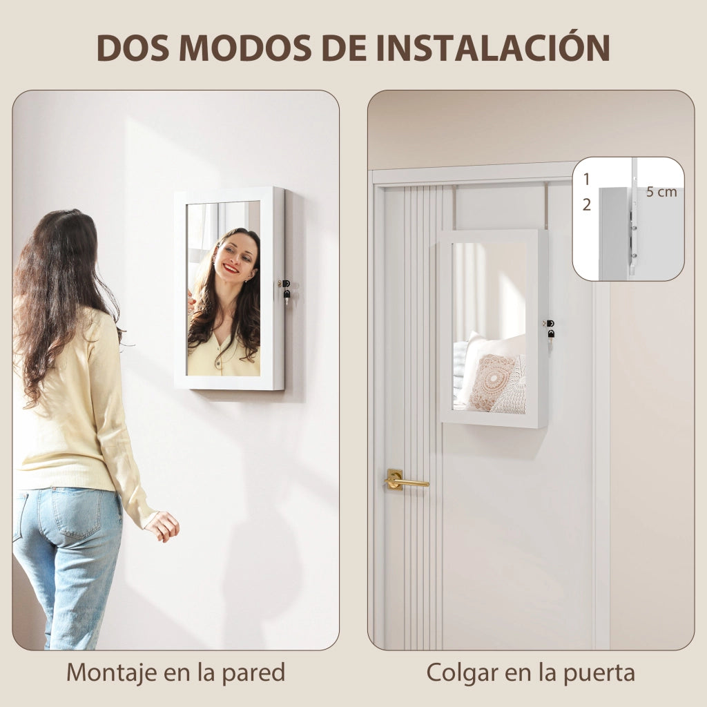 Specchio con cassetti ¨C Minimal ¨C Bianco crema 60x40x12