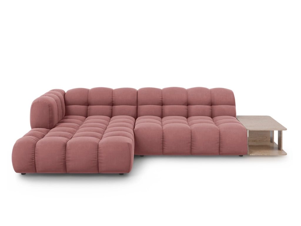 Cosmopolitan Design - Divano angolare modulare sinistro "Sky" 4 posti in velluto salmone 