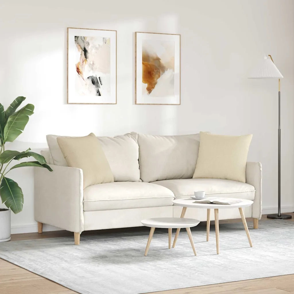 Cuscini da Divano 2 pcs Crema 50 x 50 cm Tessuto 42013961