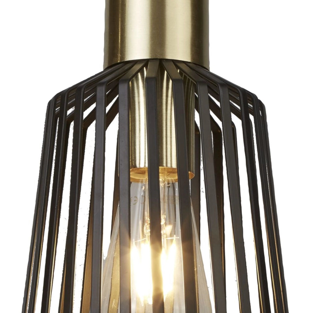 Sospensione Industrial Birg Cage Acciaio Nero Adjustable 1 Luce E27 D16Cm