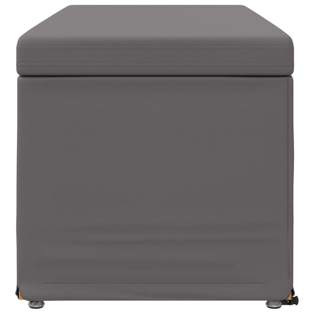 Pouf Grigio Pelle Sintetica e Legno Ingegnerizzato 876800
