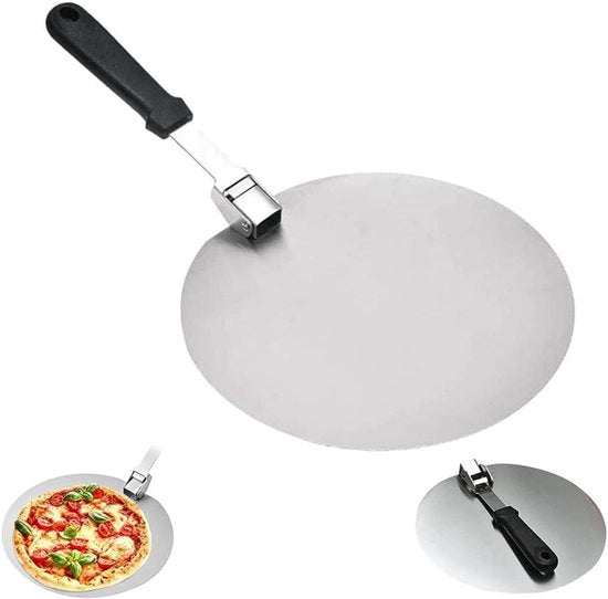Schep per Pizza - Rond - Adatto per Pizza e Torta - 10 Pollici - Acciaio Inossidabile