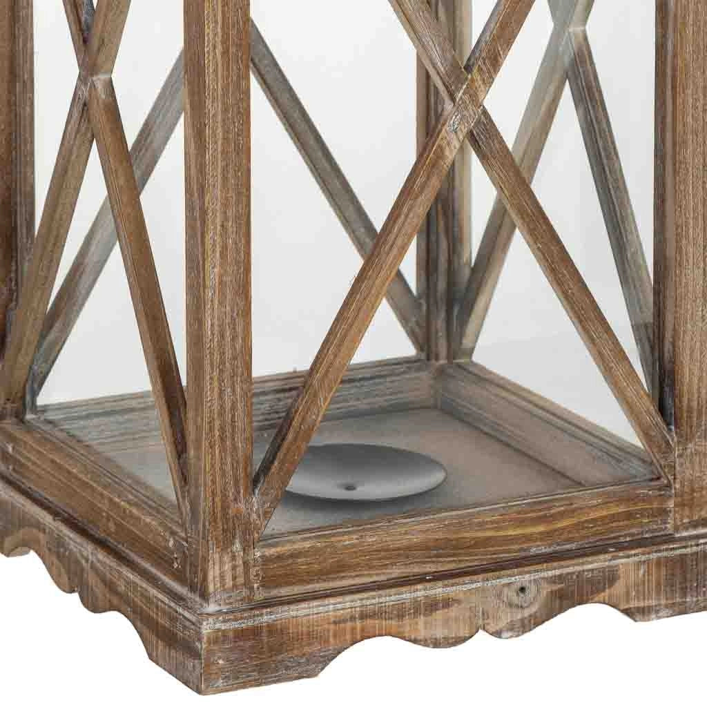 Lanterna in legno 24x24x63h cm