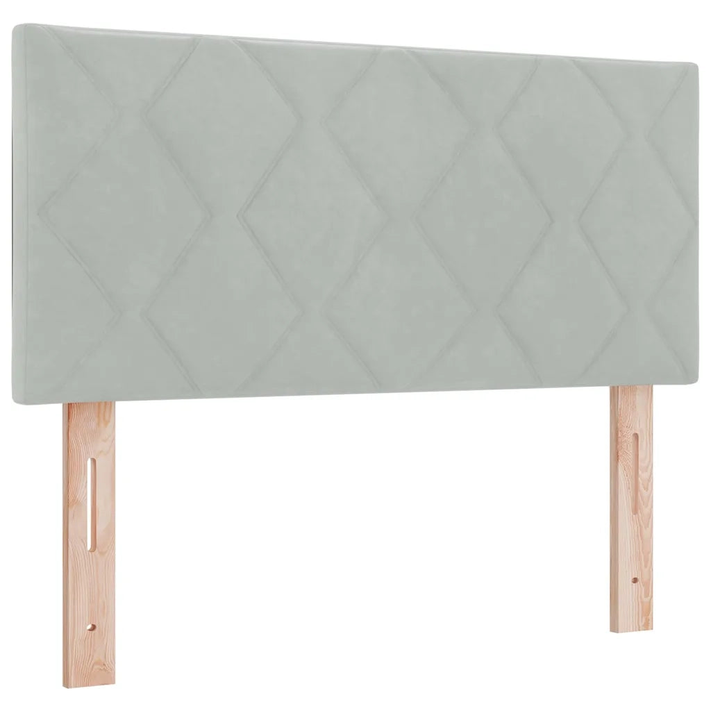 Letto a Sorgente LED con led Grigio chiaro 90 x 200 cm Velluto