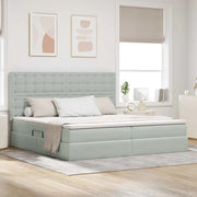 Letto con contenitore e materasso Grigio chiaro 200 x 200 cm 3372171