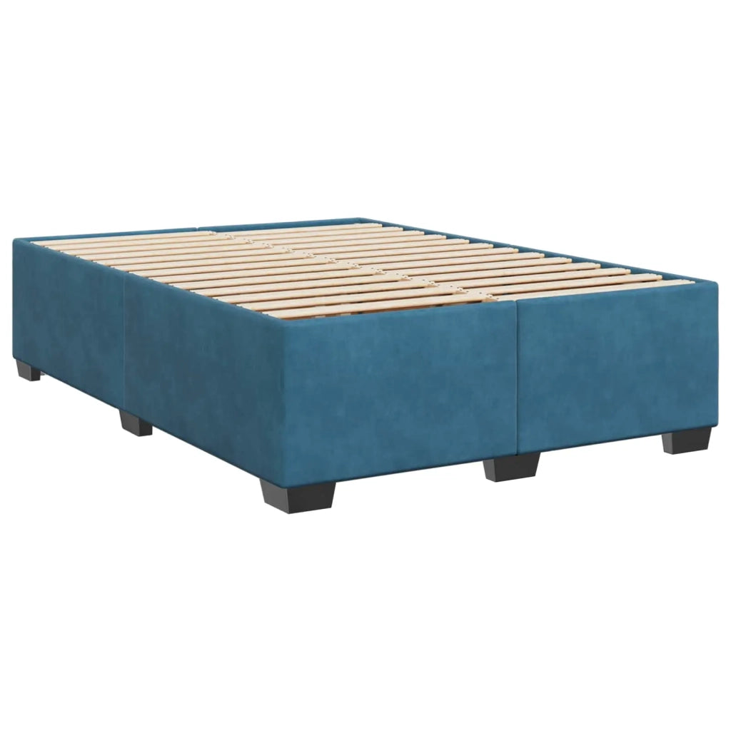 Letto box spring con materasso Blu Scuro 160 x 200 cm Velluto 3450750