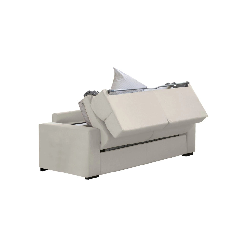 Sonico, Divano Letto 2 Posti Sfoderabile Made in Italy, 200x95 cm Beige