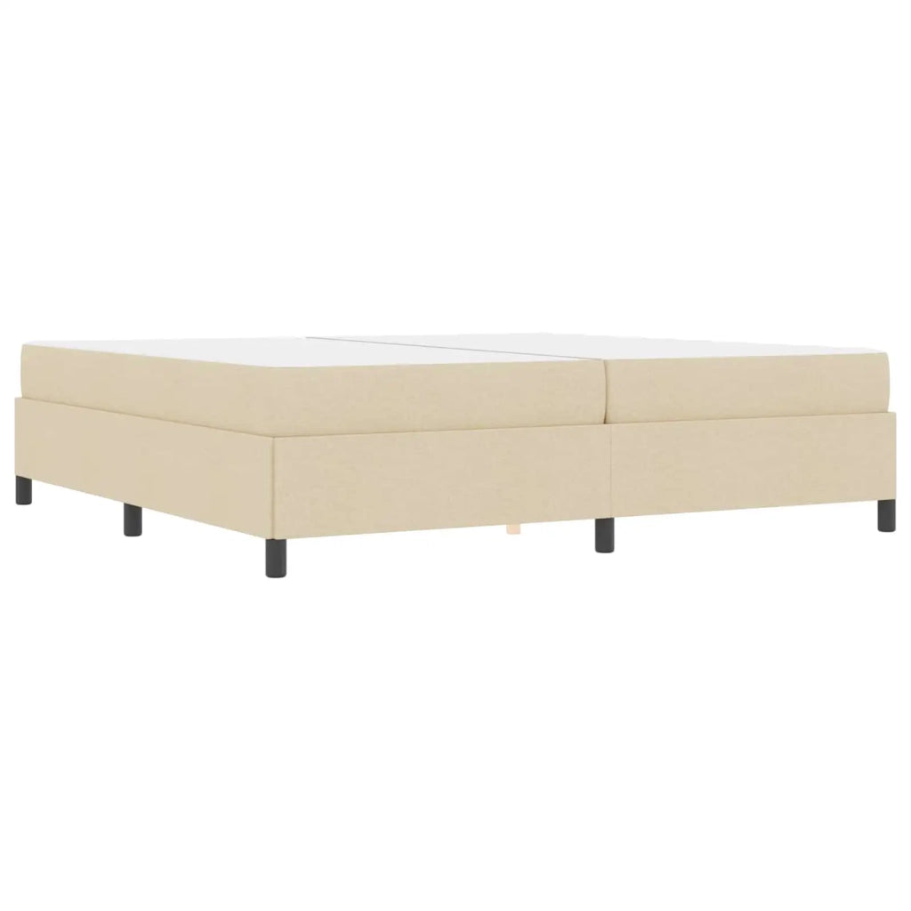 Letto a molle con materasso Crema 200 x 200 cm Tessuto 3398890