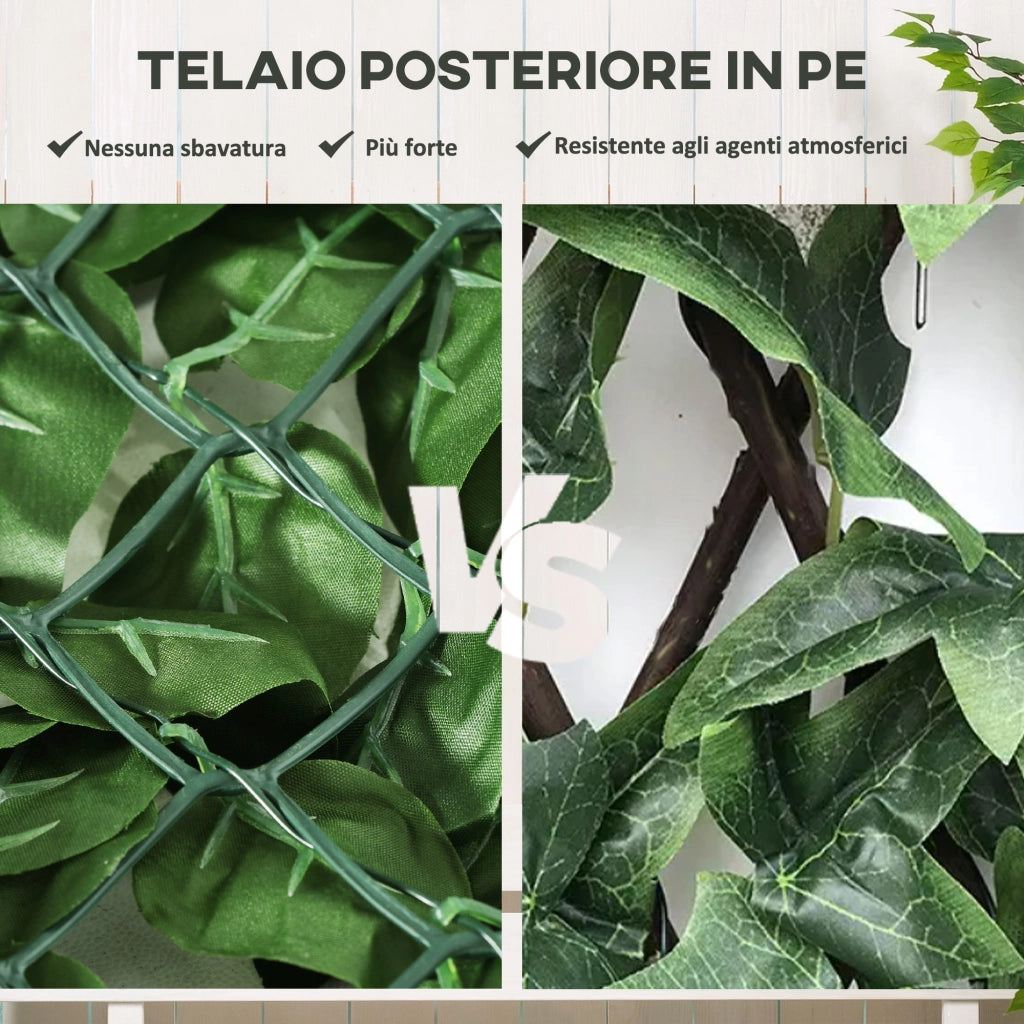 Siepe Artificiale Arrotolabile e Impermeabile, in Seta e PE, 300x100 cm, Verde Scuro