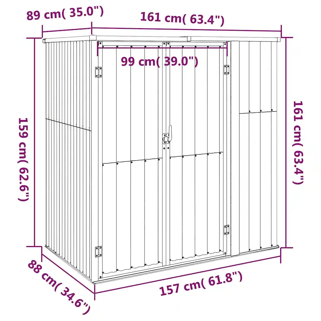 Capanno per Attrezzi-Casetta da Giardino Antracite 161x89x161 cm Acciaio Zincato
