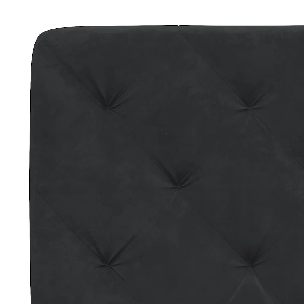 Letto matrimoniale | Letto per adulti | Giroletto senza Materasso Nero 140x200 cm in Velluto
