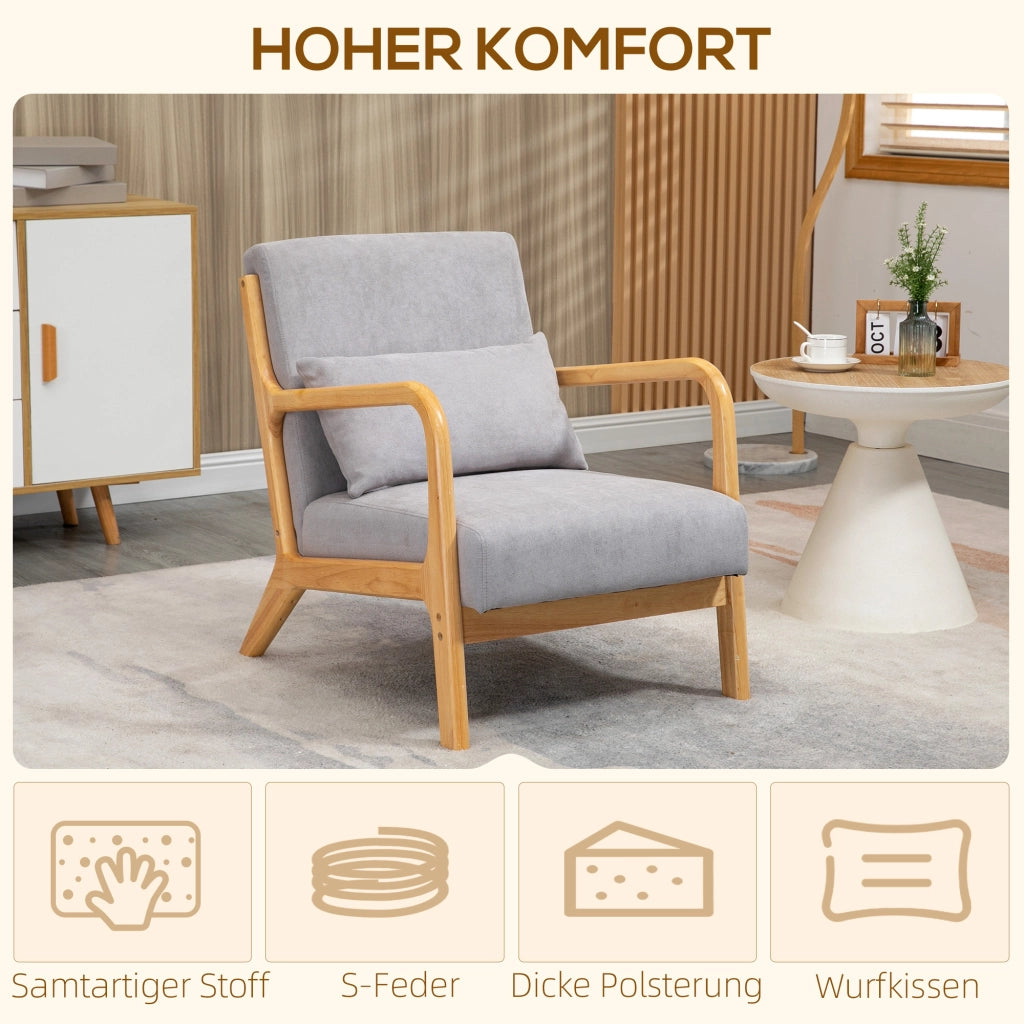 Poltrona Lounge Elegante ¨C Minimal ¨C Tessuto Velluto Grigio Scuro