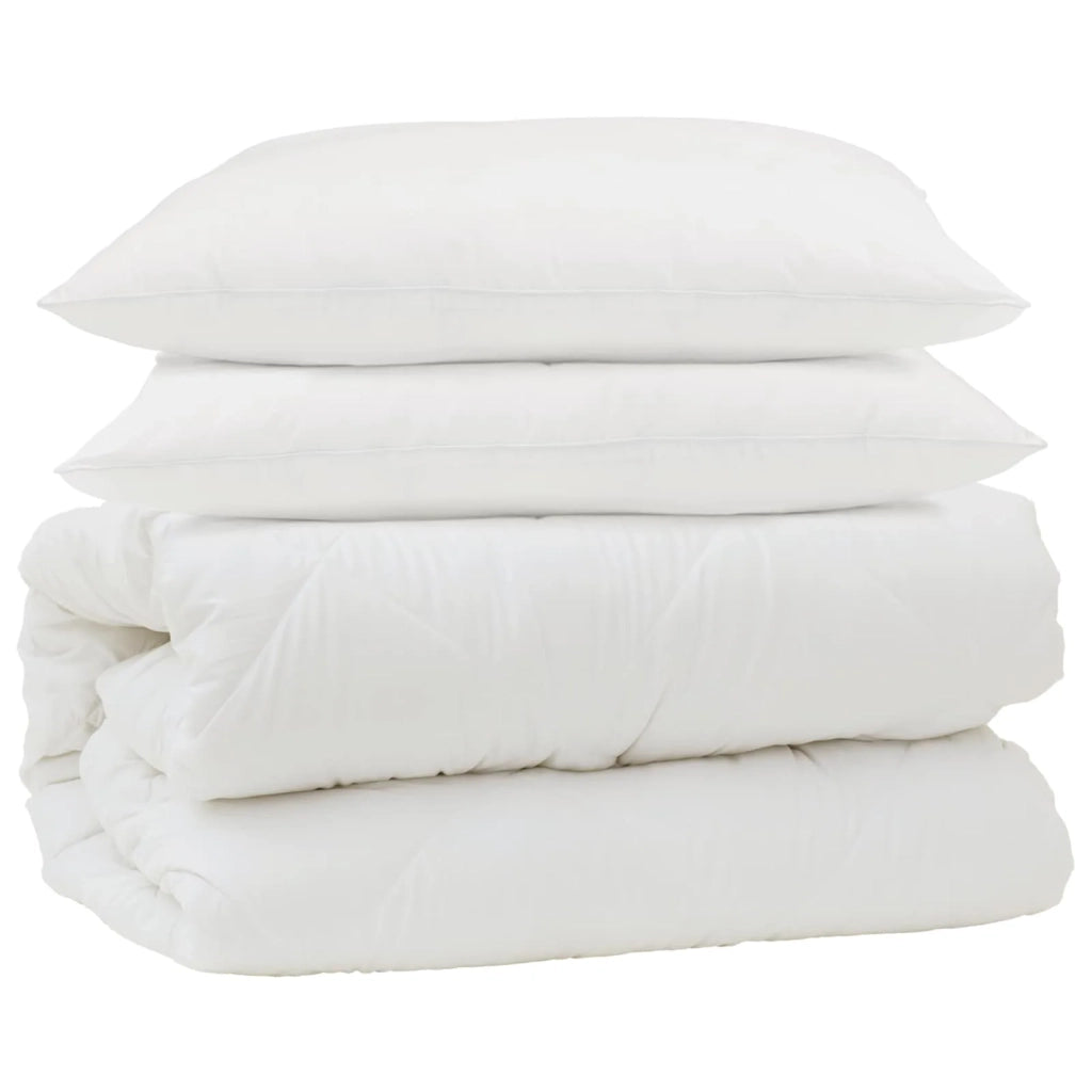 Set di Piumoni 3 pcs Bianco Microfibra e Piuma d'Oca
