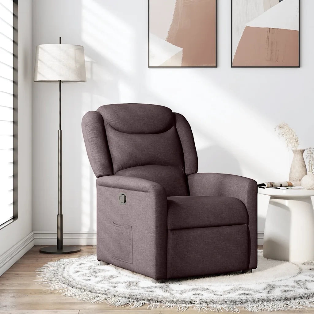 Poltrona | Sedia Relax Reclinabile Marrone Scuro in Tessuto