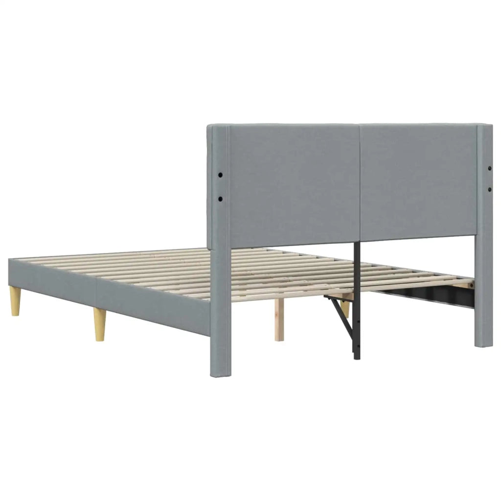 Letto matrimoniale | Letto per adulti | Struttura del letto Grigio Chiaro 140 x 200 cm Tessuto