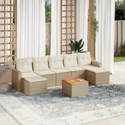 Set Divano da Giardino 8 pz con Cuscini Beige in Polyrattan 3224252