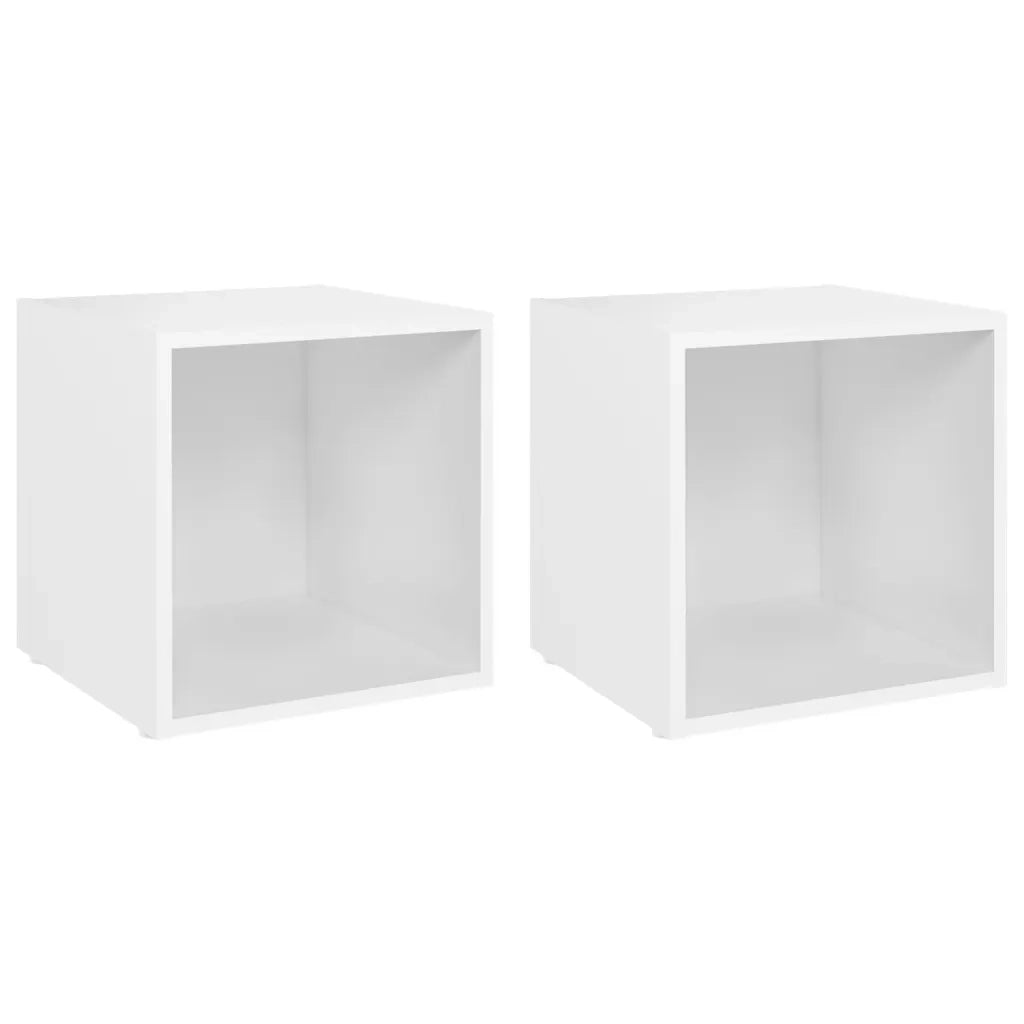 Mobili Porta TV 2 pz | Armadietto TV | Mobile Porta TV Bianco 37x35x37 cm in Legno Multistrato