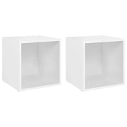 Mobili Porta TV 2 pz | Armadietto TV | Mobile Porta TV Bianco 37x35x37 cm in Legno Multistrato