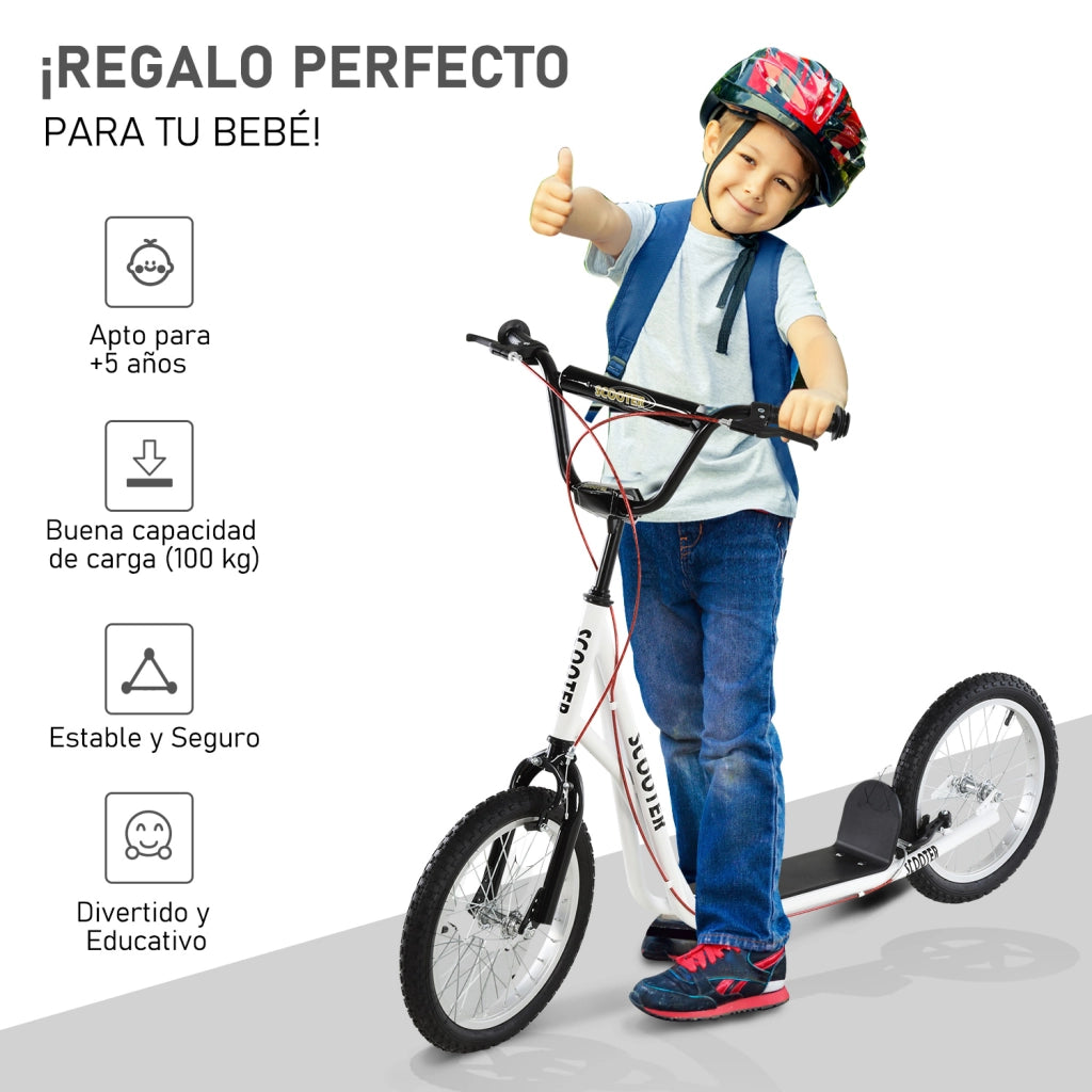 Pattinino per Bambini e Adolescenti ¨C Minimal ¨C 139x58x90-96 cm Bianco
