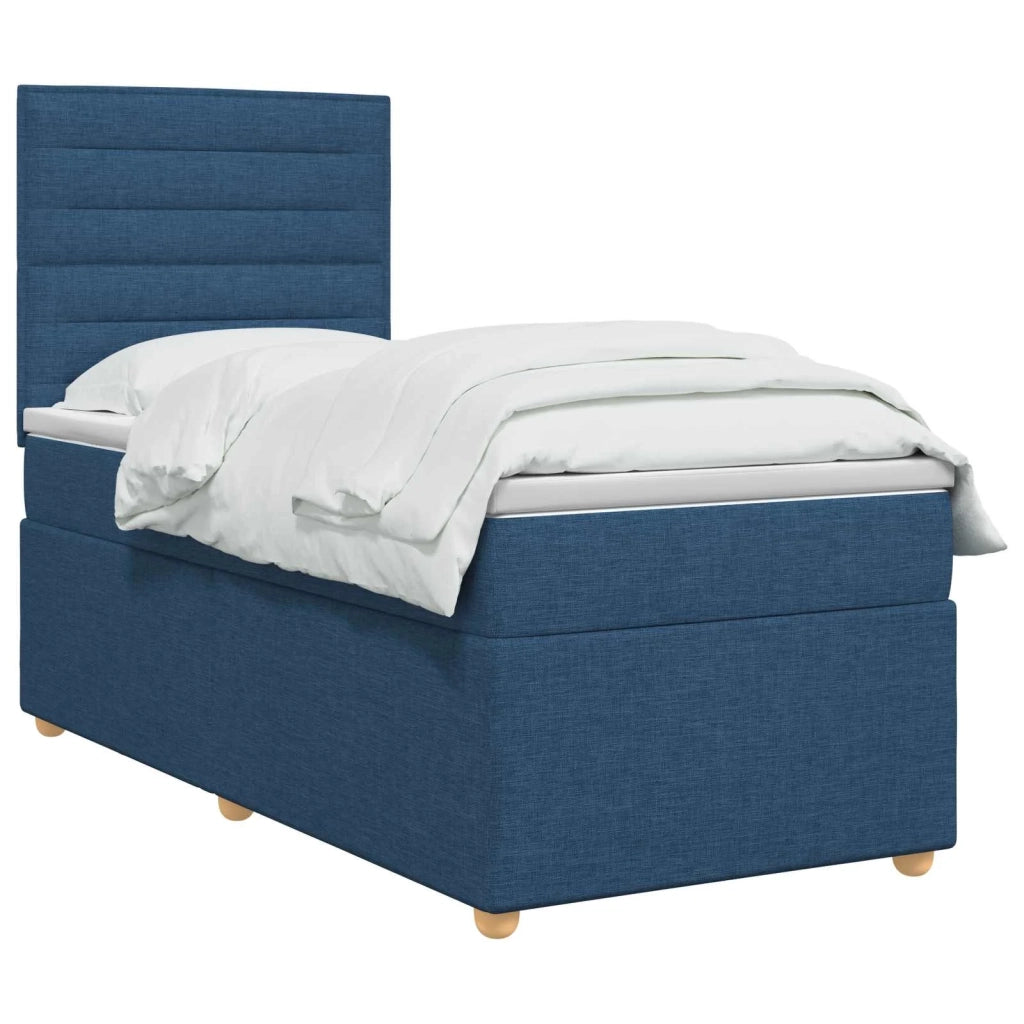 Letto box spring con materasso Blu 90 x 190 cm Tessuto 3455237