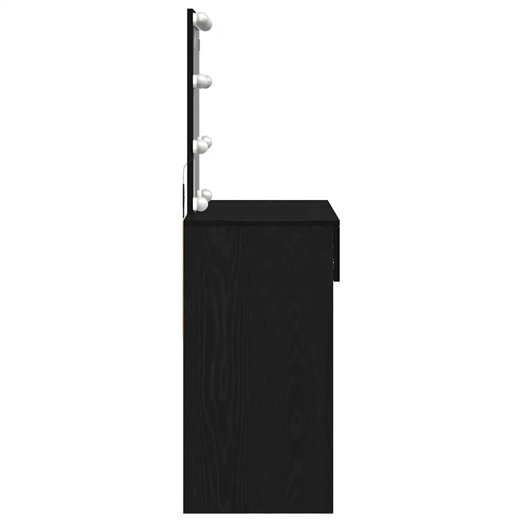 Tavolo da Trucco con cassetto Rovere Nero 100 x 40 x 130 cm 868842