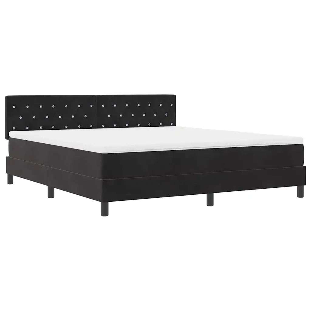 Letto a molle con materasso Nero 180 x 200 cm Velluto 3339124