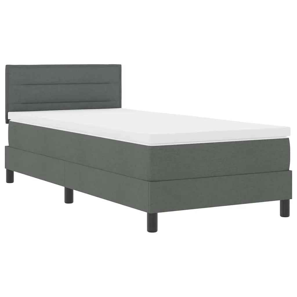 Letto a molle con materasso Grigio scuro 90 x 200 cm Tessuto
