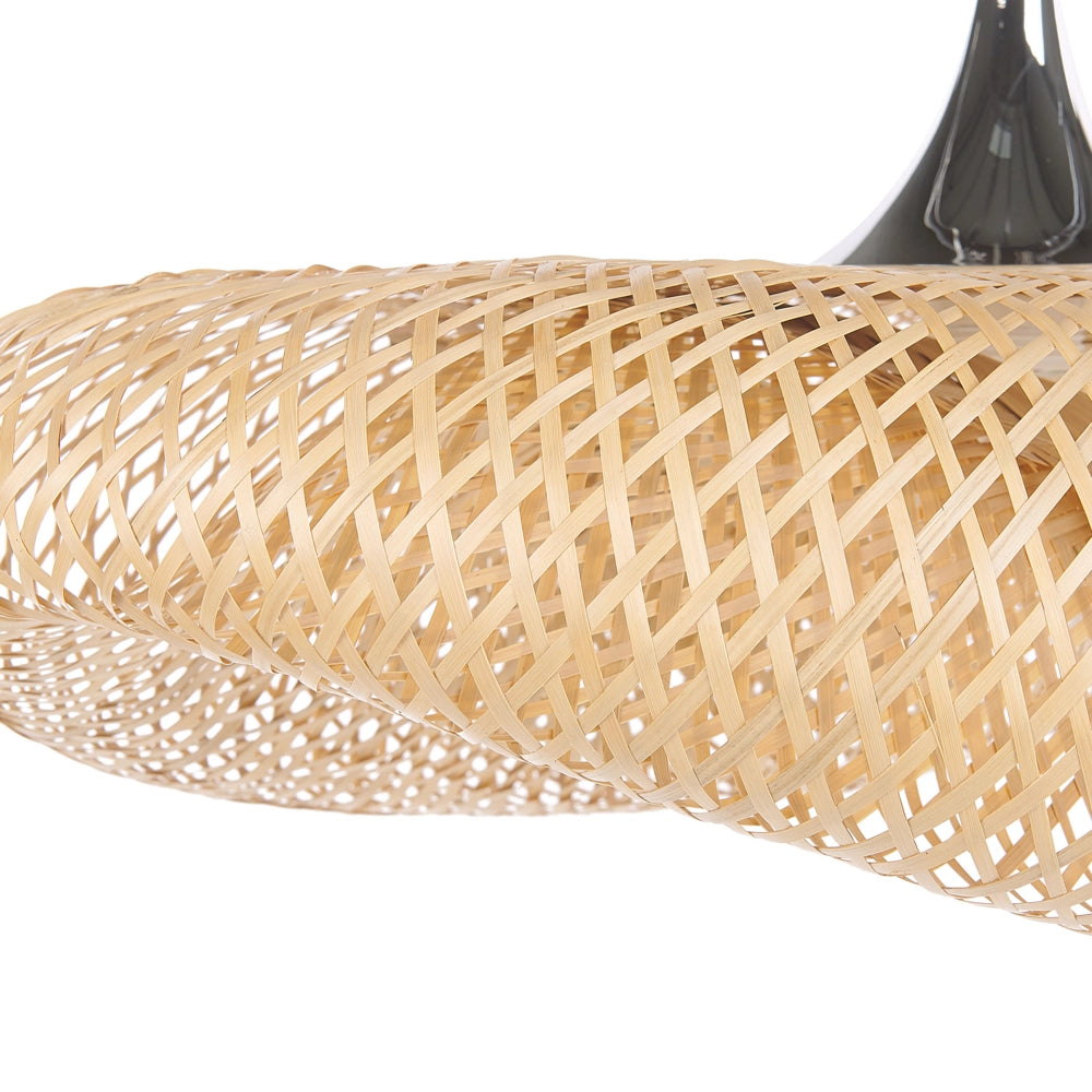 Lampada a sospensione in legno di bambù in legno Boho lampadario