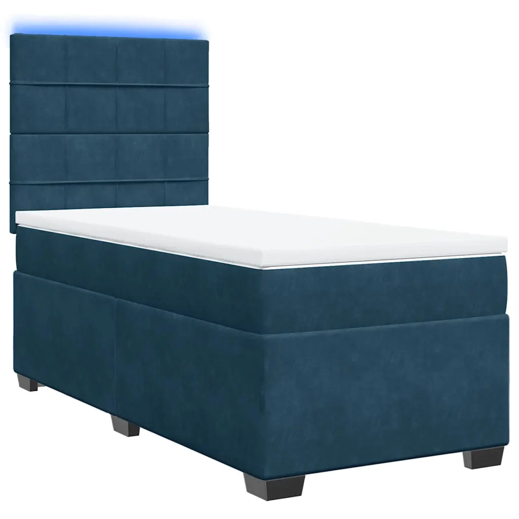Giroletto a Molle con Materasso Blu 80x200 cm in Velluto 3293066