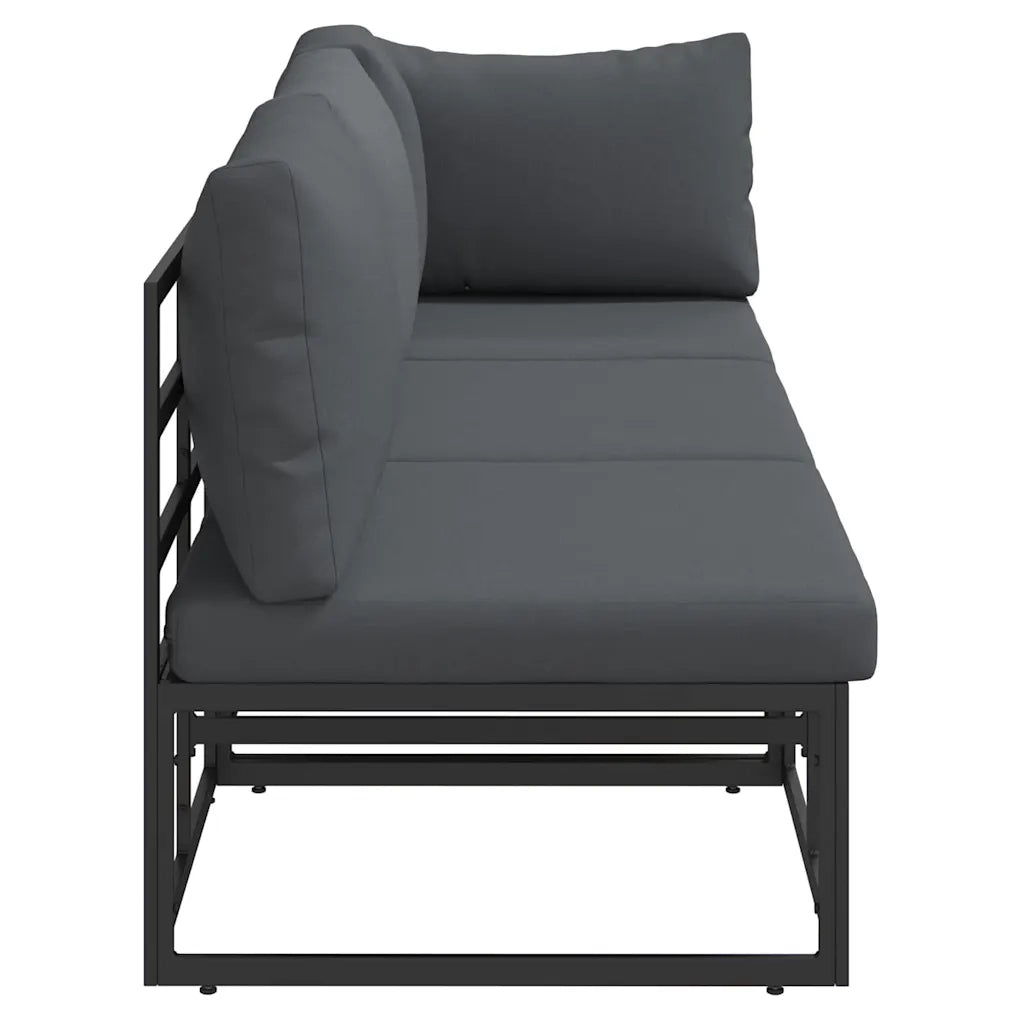 Mobili da Esterno con cuscino 3 Pezzo Nero e antracite Metallo 42008025