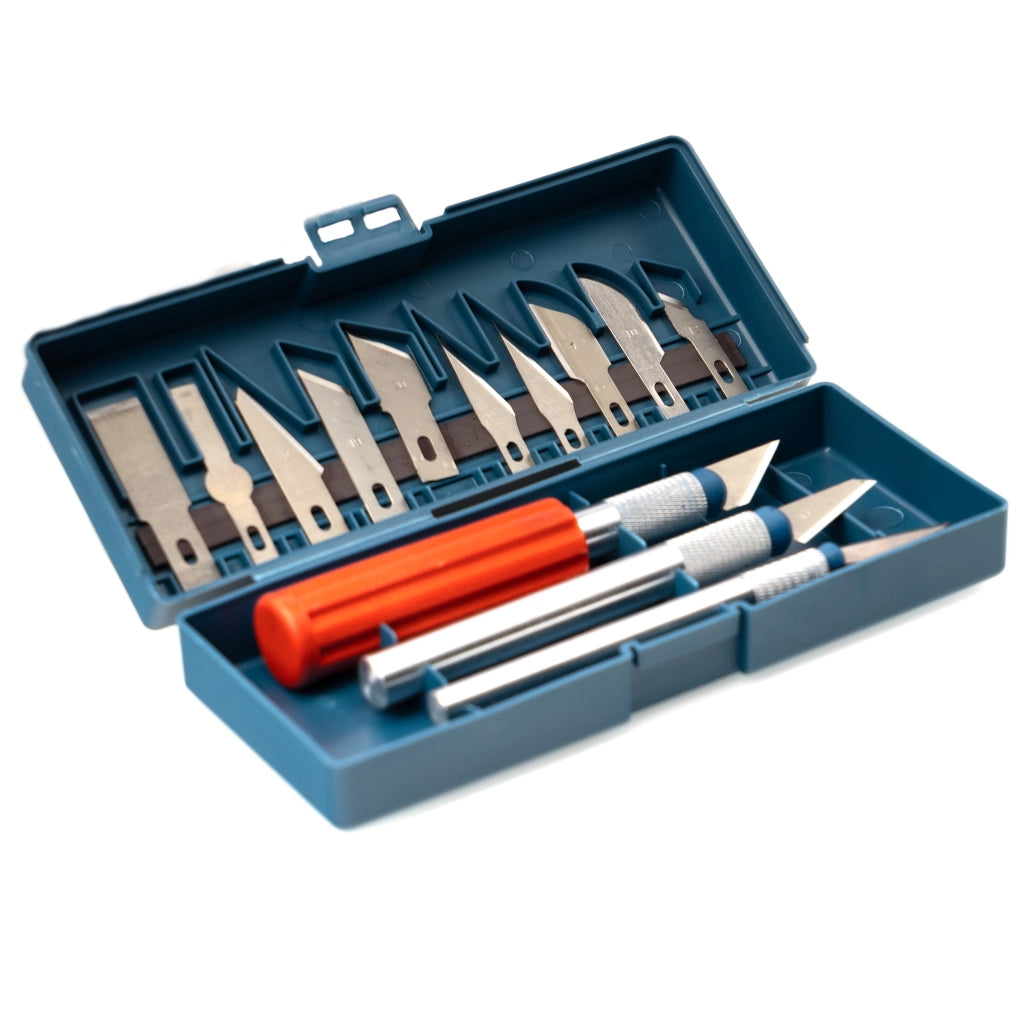 Set di Scalpelli Rosfix con 3 Manici e 13 Lame – Precisione e Versatilità | Dimensioni Manico: 10,4/9,3/9 cm