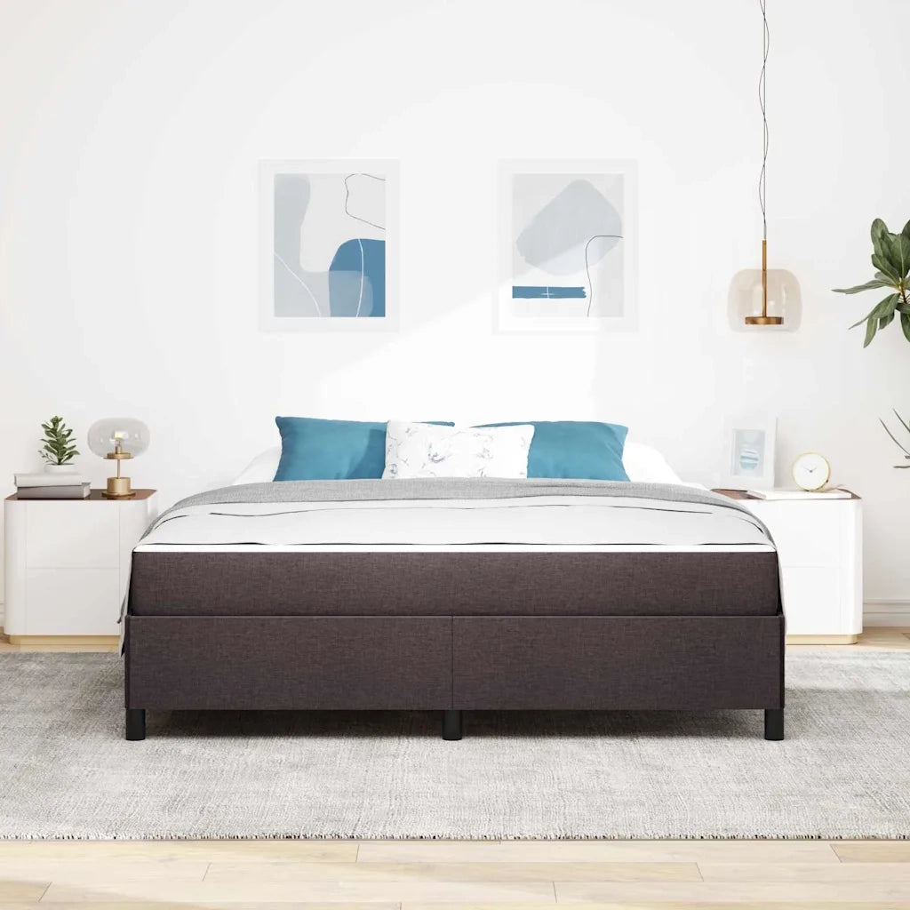 Letto a molle Marrone Scuro 180 x 200 cm Tessuto