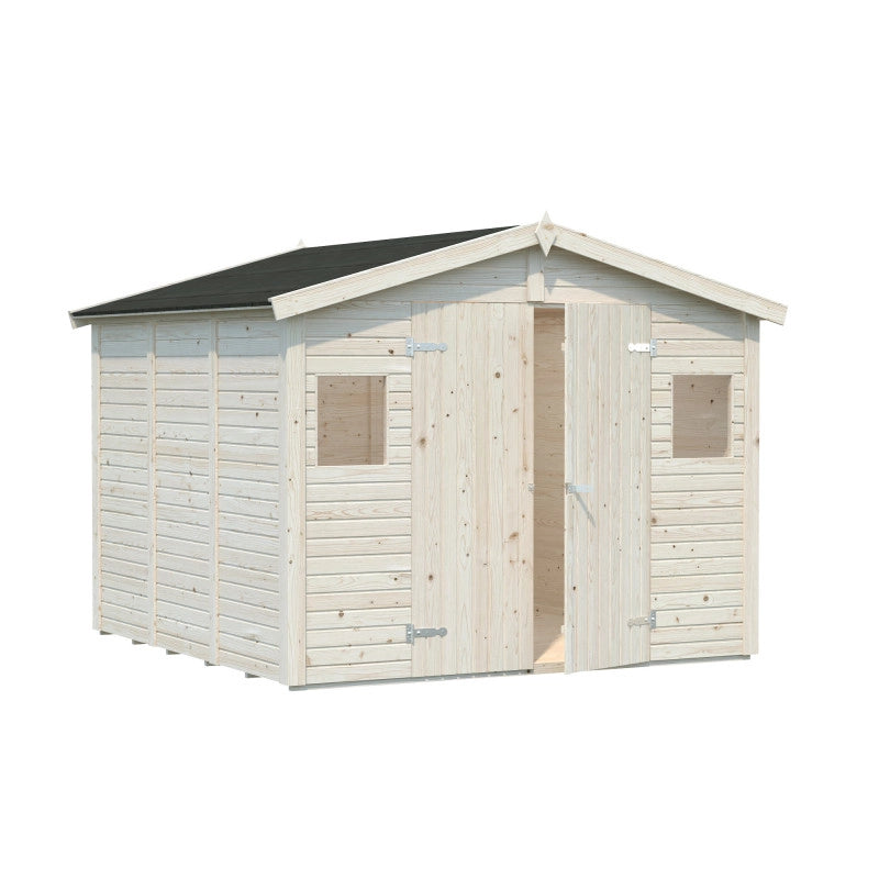 Casetta da giardino in legno 273x280 cm pannelli spessore 16 mm con pavimento - Esterni da Vivere