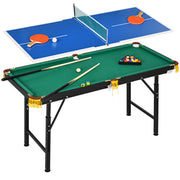 Tavolo da biliardo e ping pong 2 in 1 ¨C zephmum ¨C Blu/Verde, 140x63x80cm
