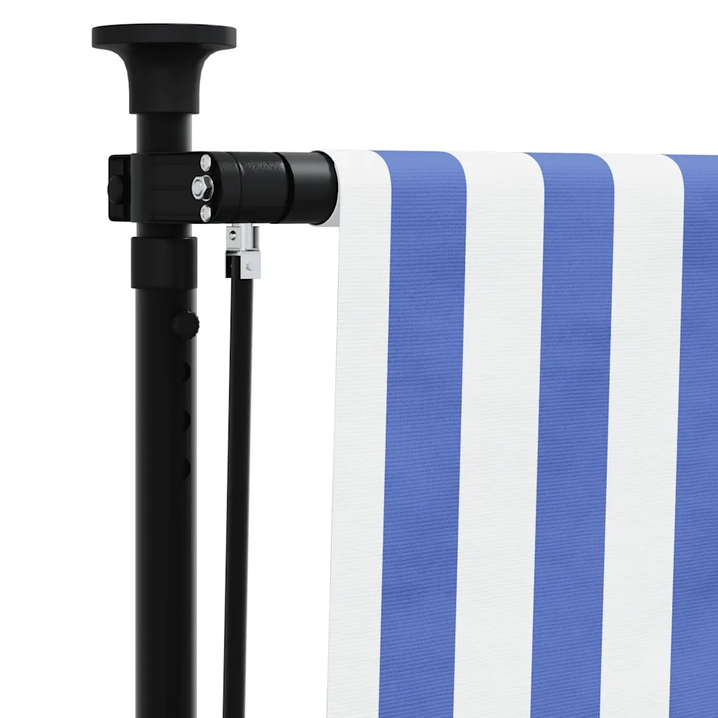 Tenda a rullo | Tenda avvolgibile Esterno Blu e Bianca 120x270cm Tessuto e Acciaio
