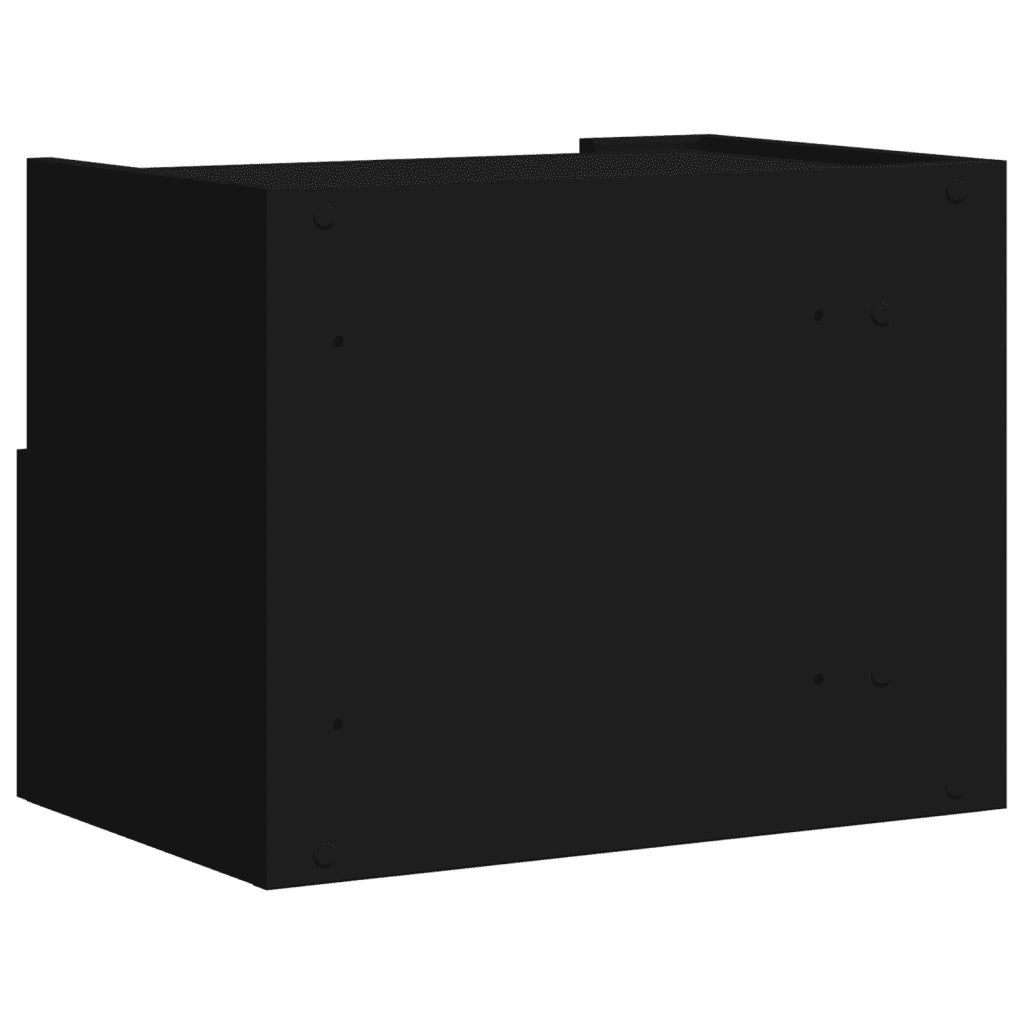 Comodino | Armadio da Notte | Mobiletto da notte a Muro Nero 45x30x35 cm